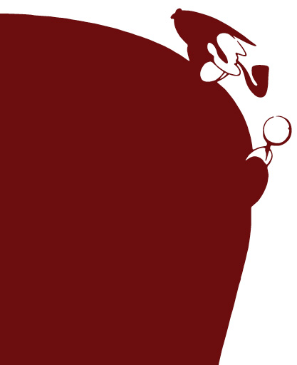 Simple profile illustration of Sherlock Holmes