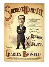 Sherlock Holmes D.T. Musical score of a music-hall song for voice and piano, c1901