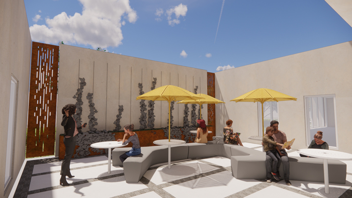 Rendering view of the courtyard