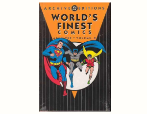Book cover with DC superhereos